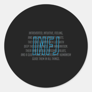 Introvert Personality Type Description Classic Round Sticker