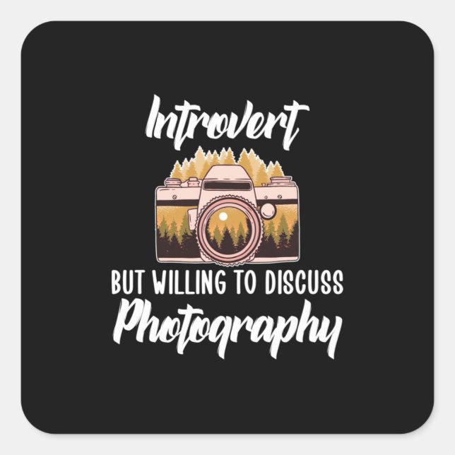 Introvert Photography Square Sticker (Front)