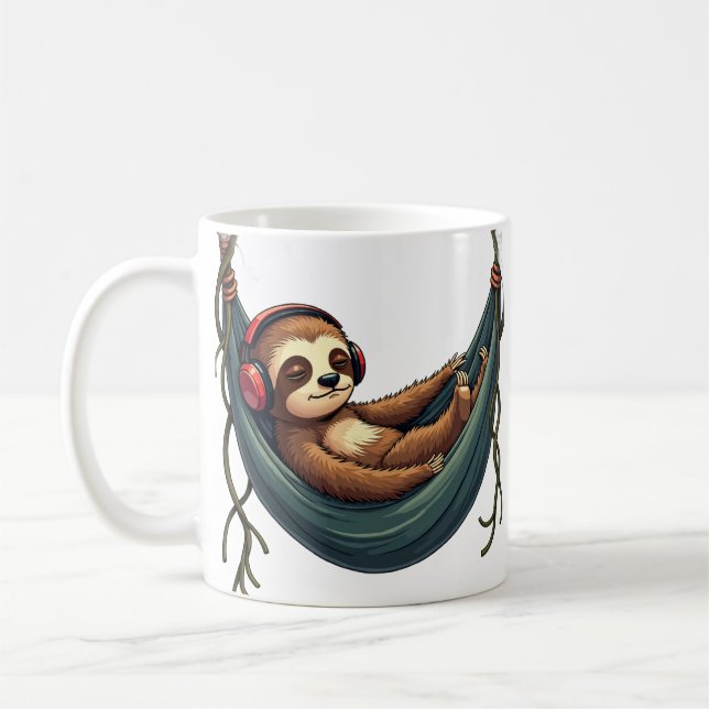 Introvert Sloth Noise Cancelling Headphones - Feed Coffee Mug (Left)
