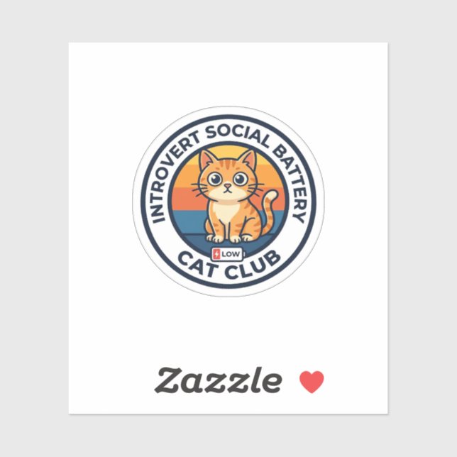 Introvert Social Battery Cat Cute Kitty Design - I (Sheet)