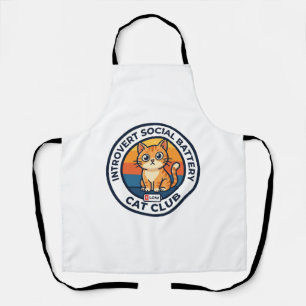 Introvert Social Battery Cat Cute Kitty Design - I Apron