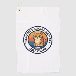 Introvert Social Battery Cat Cute Kitty Design - I Golf Towel