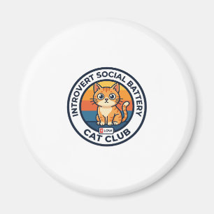 Introvert Social Battery Cat Cute Kitty Design - I Magnet