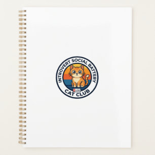 Introvert Social Battery Cat Cute Kitty Design - I Planner