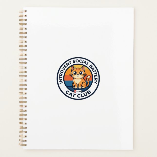 Introvert Social Battery Cat Cute Kitty Design - I Planner (Front)
