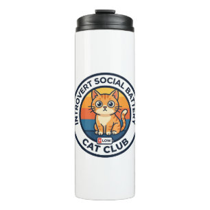 Introvert Social Battery Cat Cute Kitty Design - I Thermal Tumbler