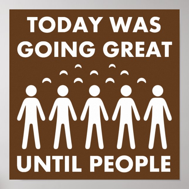 Introvert Until People Funny Poster Sign (Front)