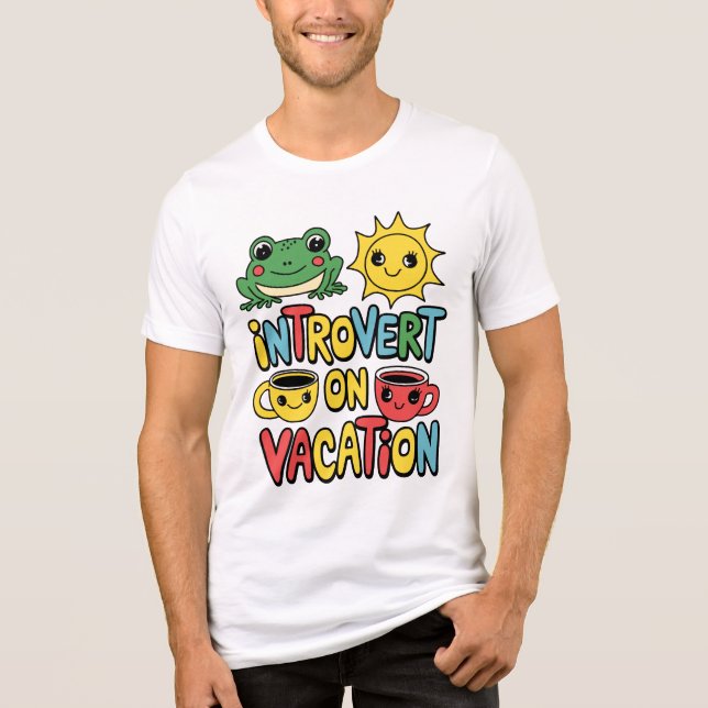 Introvert Vacation Mode Men's Short Sleeve Tri-Blend Shirt (Front)