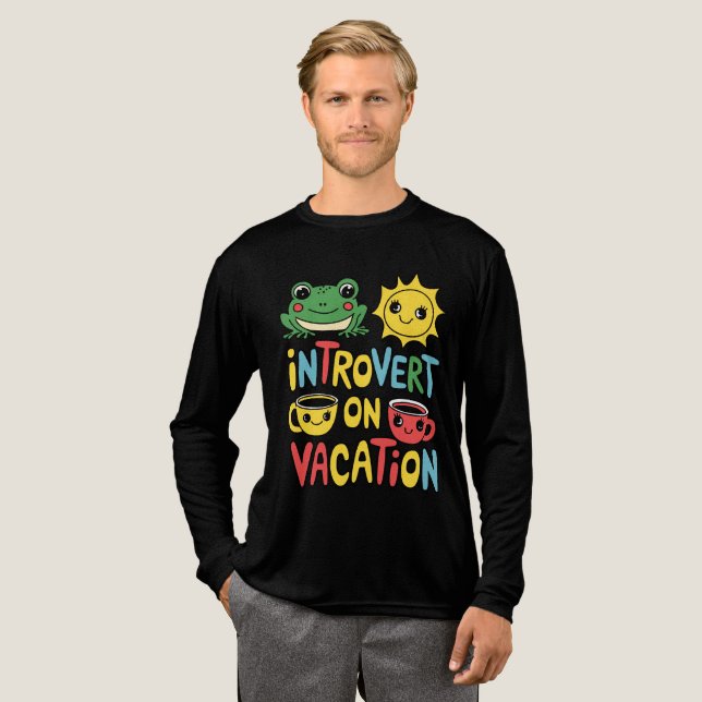 Introvert Vacation Mode Men's Tri-Blend Shirt (Full Front)