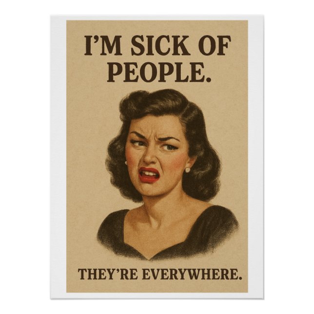 Introvert vintage illustration  poster (Front)