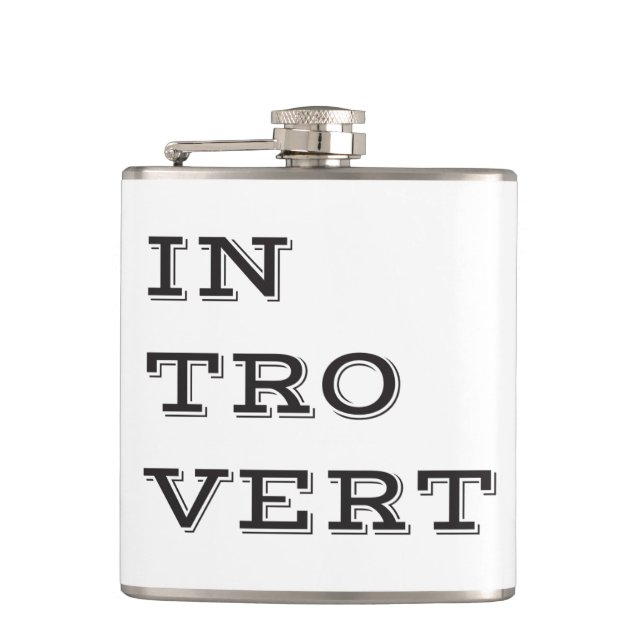 Introvert Wrapped Vinyl Flask (Front)