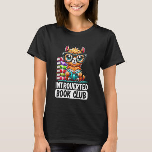 Introverted Book Club Reading Lover Llama T-Shirt