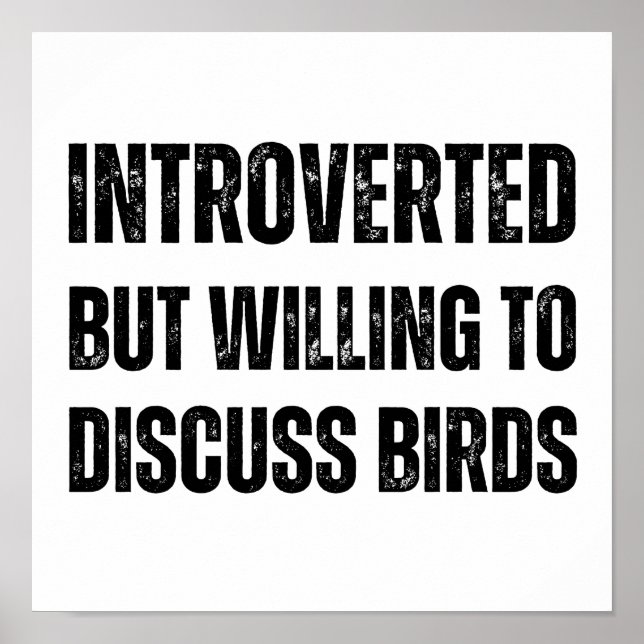 Introverted But Willing To Discuss Birds Poster (Front)