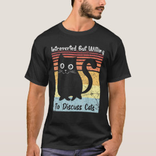 Introverted But Willing To Discuss Cats Men Black T-Shirt