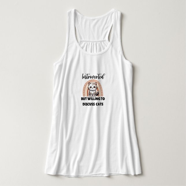 "Introverted But Willing to Discuss Cats" Singlet (Design Front)