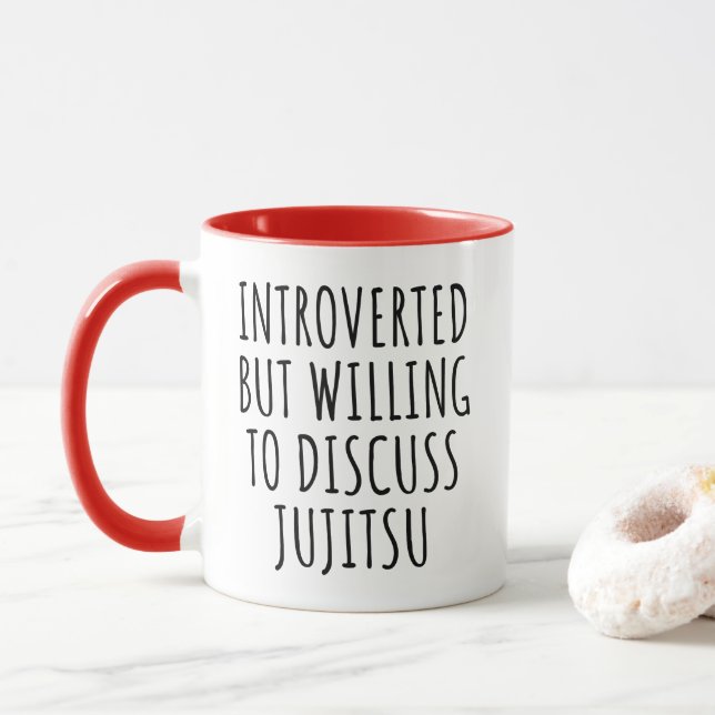 Introverted But Willing To Discuss Jiu Jitsu Mug (With Donut)