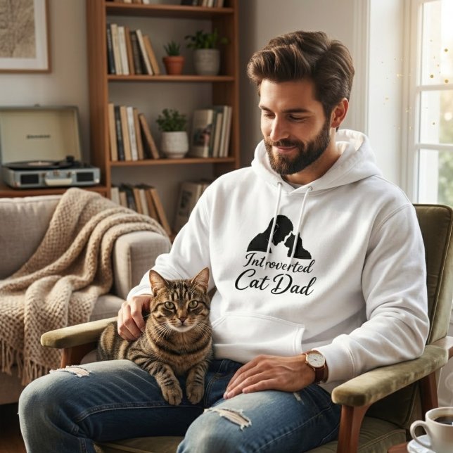 Introverted Cat Dad Minimalist Silhouette Pullover (Creator Uploaded)