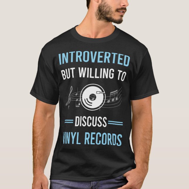 Introverted Vinyl Record Records T-Shirt (Front)