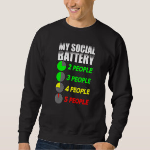 Introverting Funny My Social Battery Antisocial In Sweatshirt