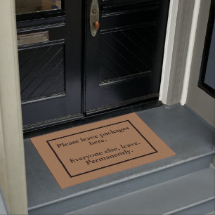 Introvert's Leave Packages Here Doormat