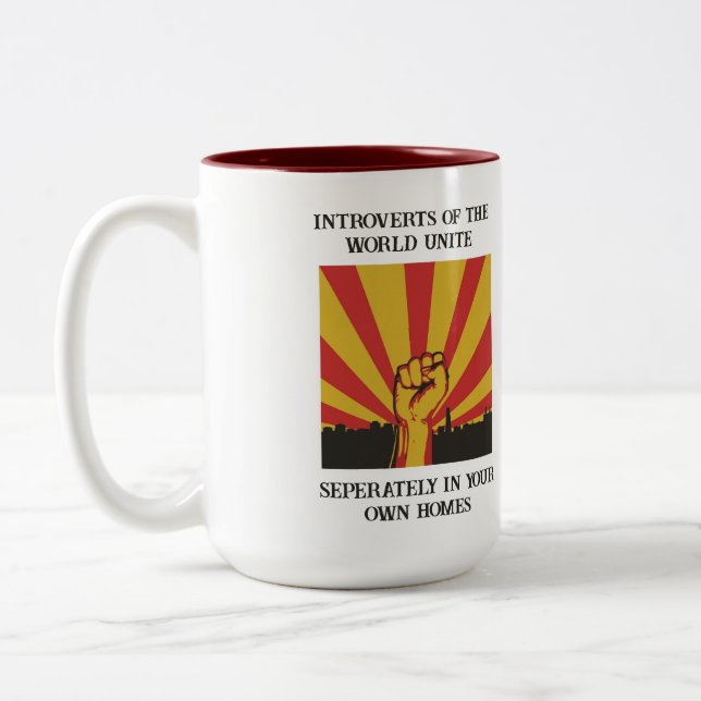 Introverts Of The World Unite Coffee Mug (Left)