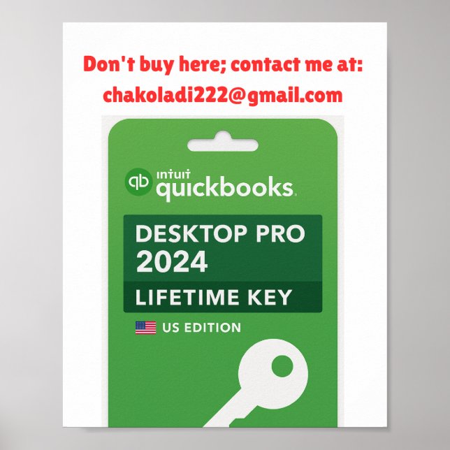 Intuit Quickbooks Desktop Pro Edition 2024 Key Poster (Front)