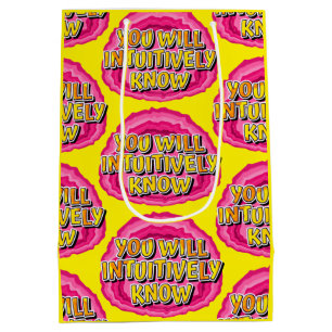 Intuitively Know Geode 12 Step AA Recovery Slogan Medium Gift Bag