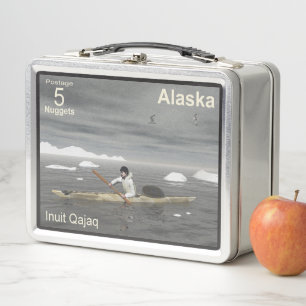 Inuit Kayak - Alaska Postage Metal Lunch Box