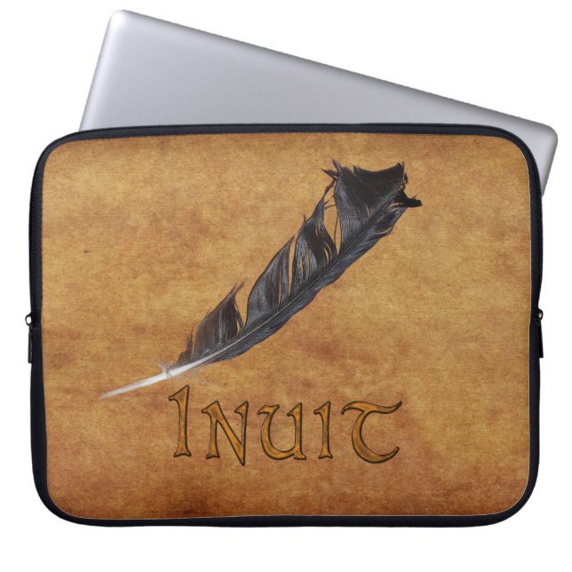 INUIT Native American Feather Laptop Sleeve (Front)