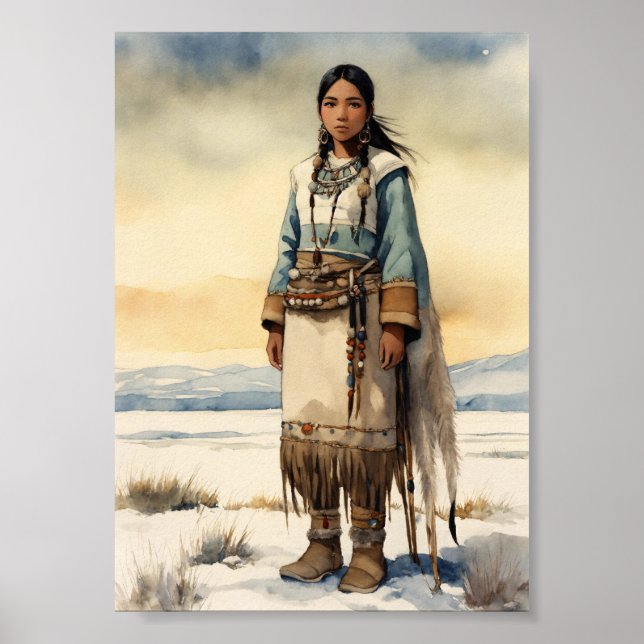 "Inuit Woman Portrait Poster" Poster (Front)