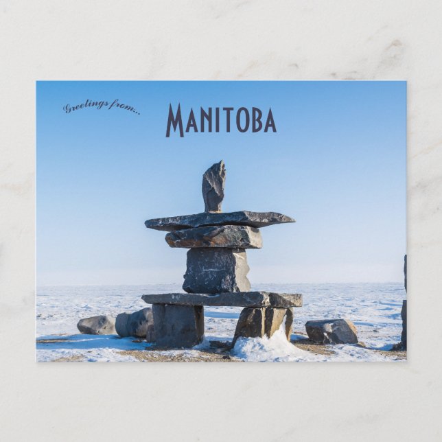 Inukshuk in Churchill Manitoba Canada Postcard (Front)