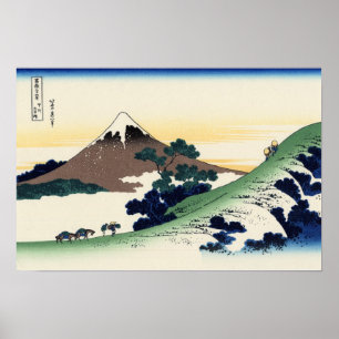 Inume Pass, Kōshū (by Hokusai) Poster
