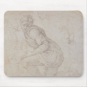 Inv. 5211-75 Fawkener Recto  Kneeling man Mouse Pad