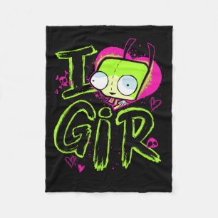 Invader Zim Valentines Day I Love Gir Fleece Blanket