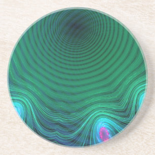 Invading Green Time Abstract Coaster