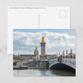 Invalides and Pont Alexandre III bridge - Paris Postcard