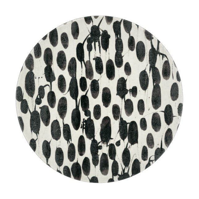 Invariable I | Black Watercolor Cutting Board (Front)