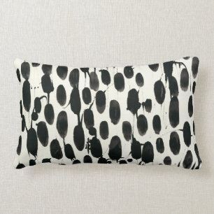 Invariable I Black Watercolor Lumbar Cushion