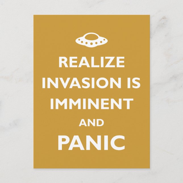 Invasion is Imminent Postcard (Front)