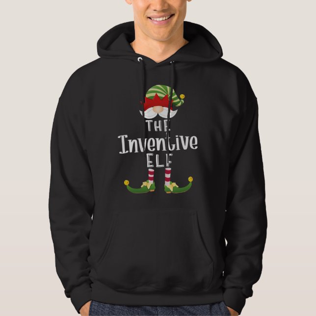 Inventive Elf Christmas Funny Pajama Party Hoodie (Front)