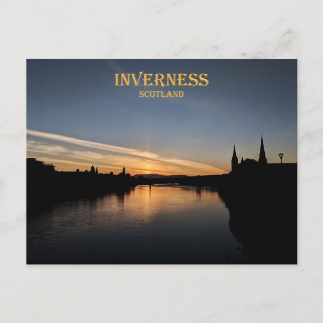 Inverness, Scotland, UK sunset Postcard (Front)