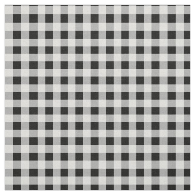 Inverse Black White Gingham Check Fabric (Swatch)