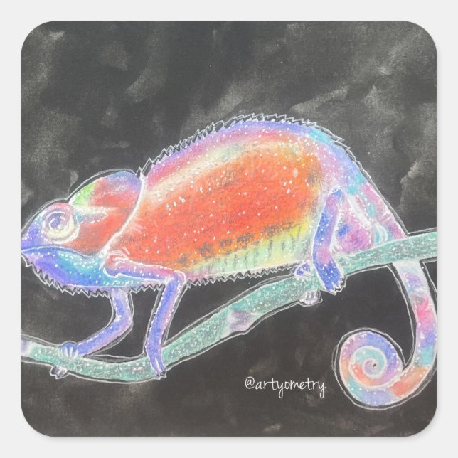 Inverse Chameleon Square Sticker (Front)