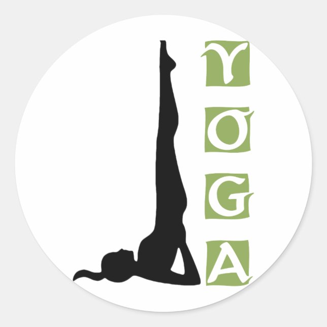 Inversion Yoga Pose Classic Round Sticker (Front)