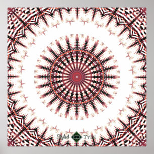 Invert Spectrum Soundwave Mandala Poster