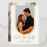 Inverted Arch Two Photo Wedding Save the Date