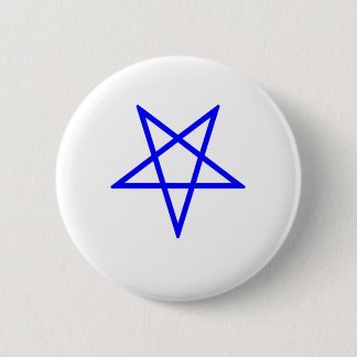 Inverted Blue Pentagram 6 Cm Round Badge