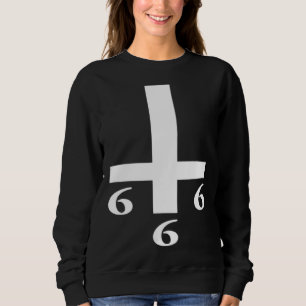 Inverted Cross 666 Upside Down Satan Antichrist At Sweatshirt