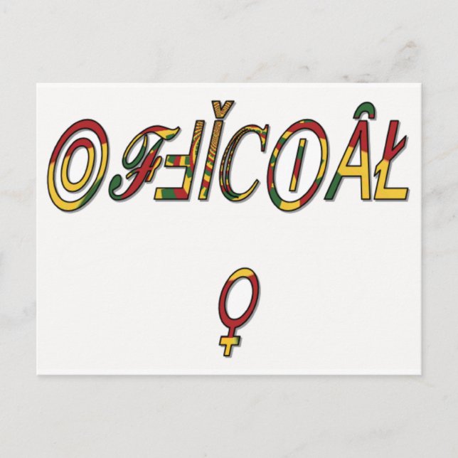 Inverted "OFFICIAL" Female Symbol Art Print Postcard (Front)