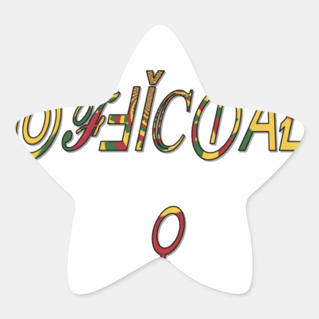 Inverted "OFFICIAL" Female Symbol Art Print Star Sticker (Front)